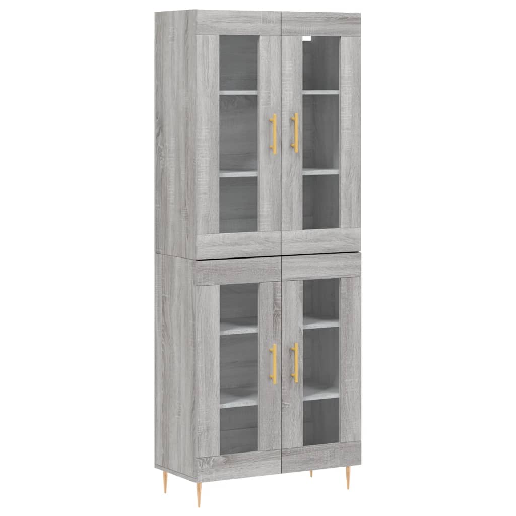 vidaXL Buffet haut Sonoma gris 69,5x34x180 cm Bois d'ingénierie