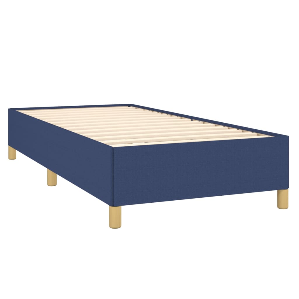 vidaXL Sommier à lattes de lit avec matelas Bleu 100x200 cm Tissu