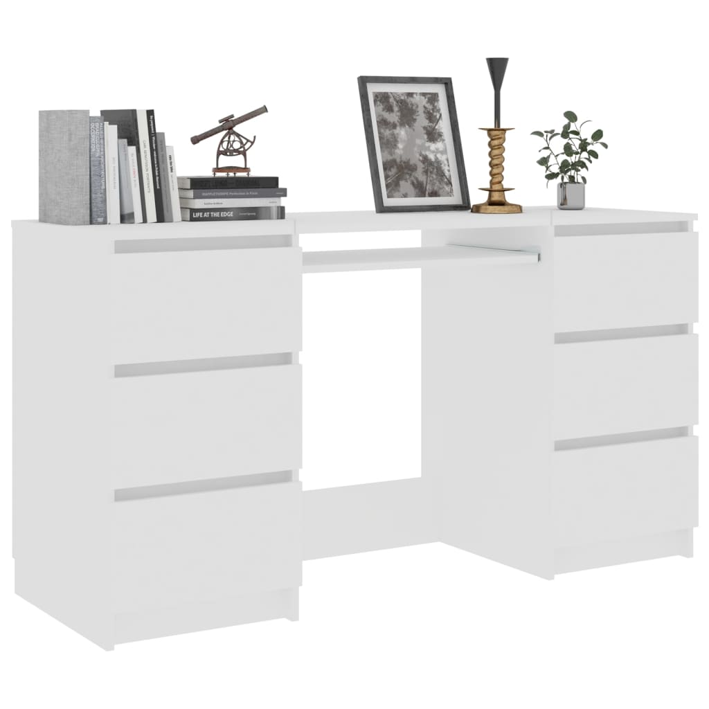 vidaXL Bureau Blanc 140x50x77 cm Bois d'ingénierie