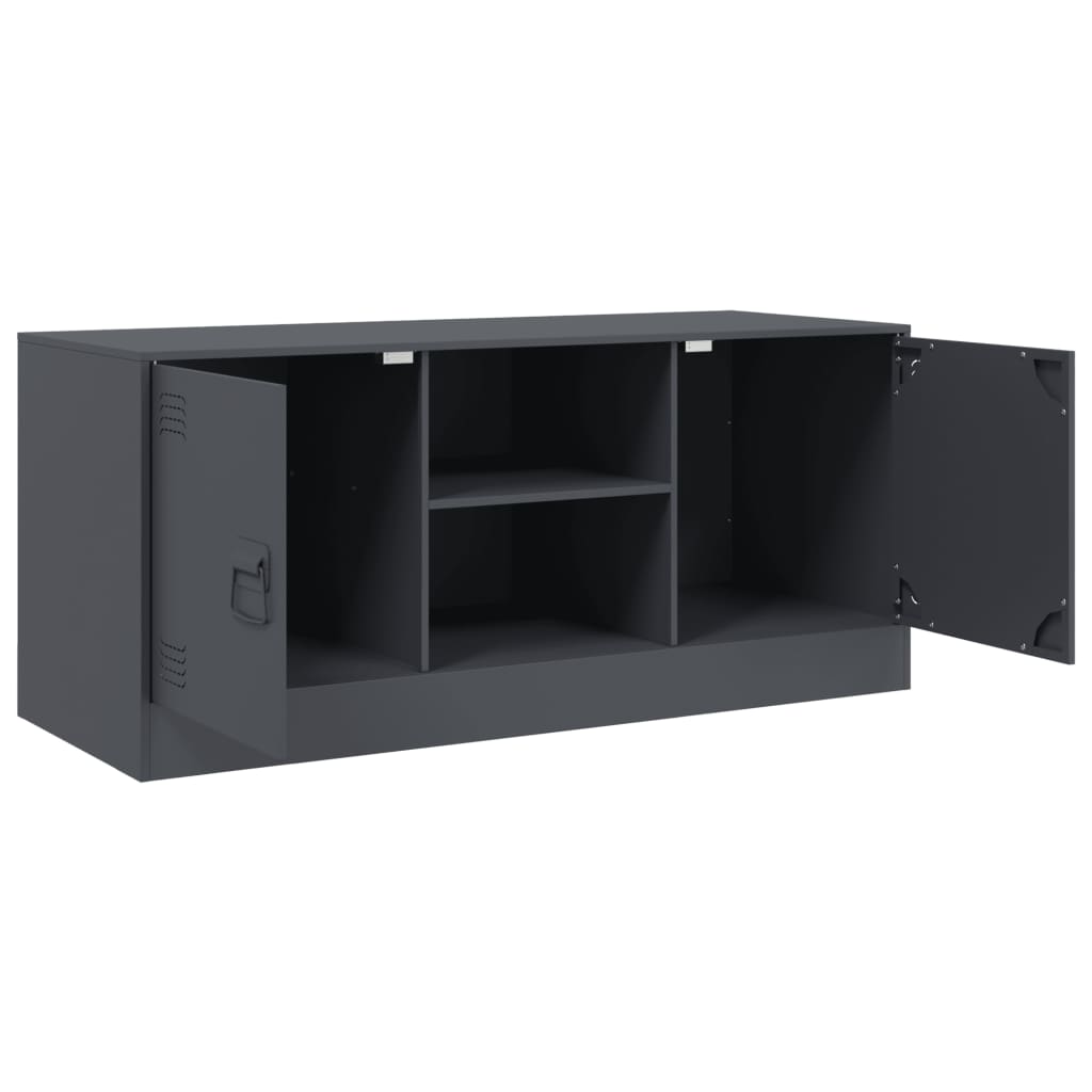 vidaXL Meuble TV anthracite 99x39x44 cm acier