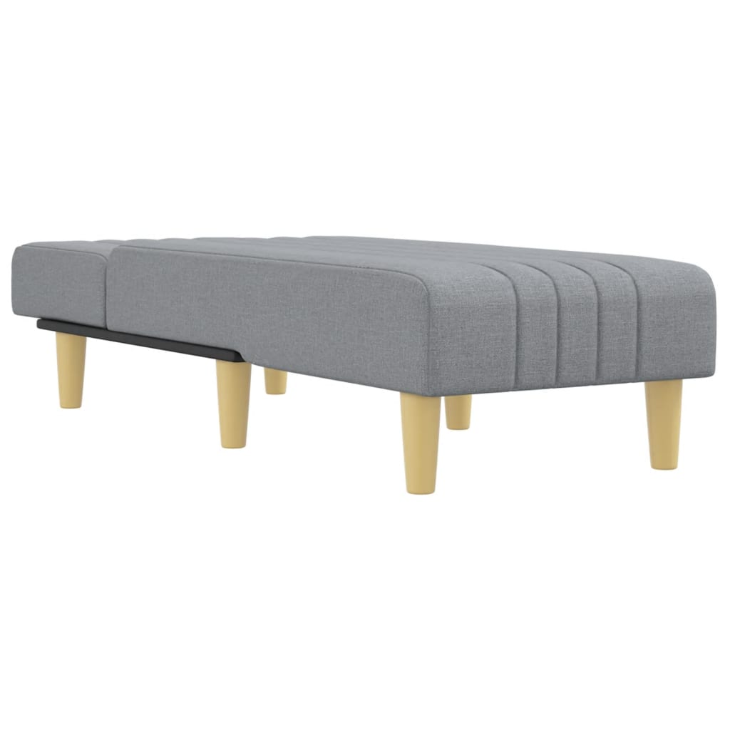 vidaXL Chaise longue gris clair tissu