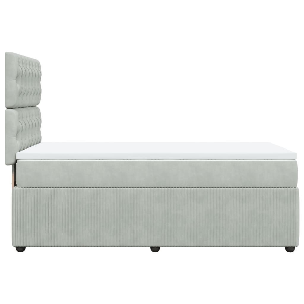 vidaXL Sommier à lattes de lit et matelas Gris clair 90x200 cm Velours