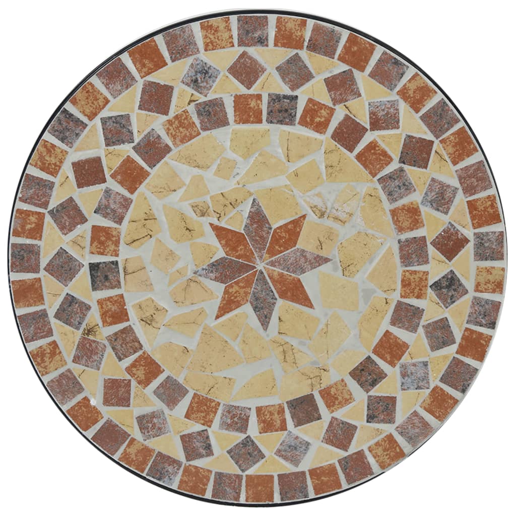 vidaXL Table de bistro mosaïque terre cuite blanc Ø50x70 cm céramique