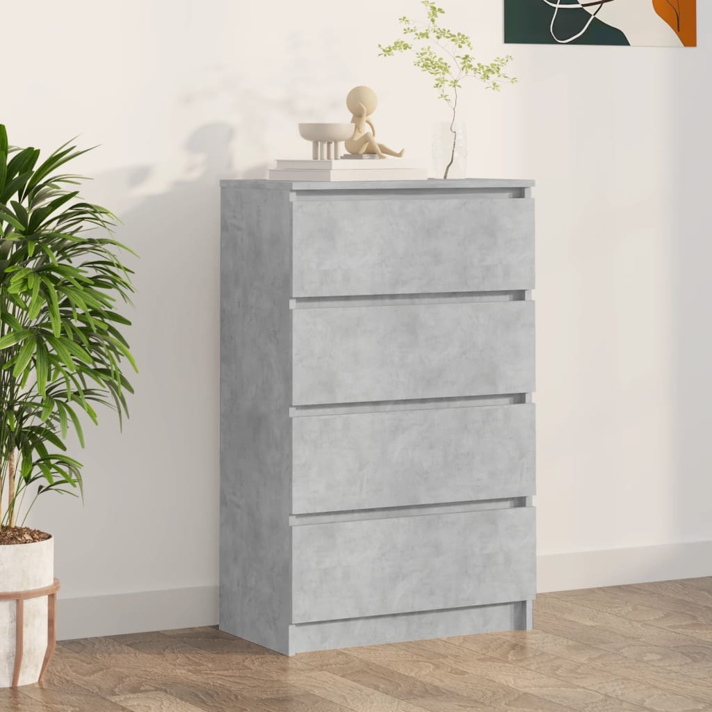 vidaXL Buffet Gris béton 60x35x98,5 cm Bois d'ingénierie