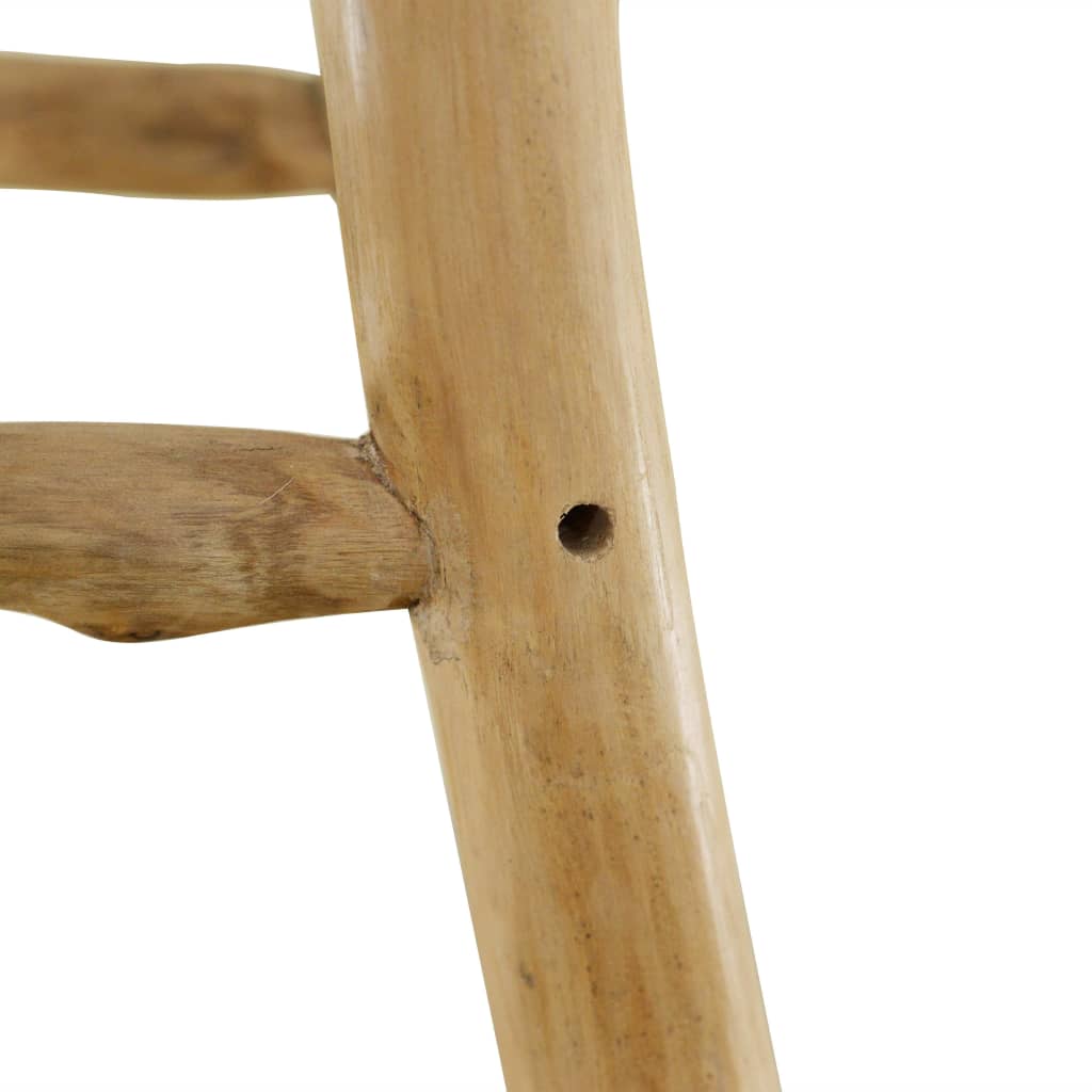 vidaXL Tabouret de bar Cuir véritable et bois de teck solide