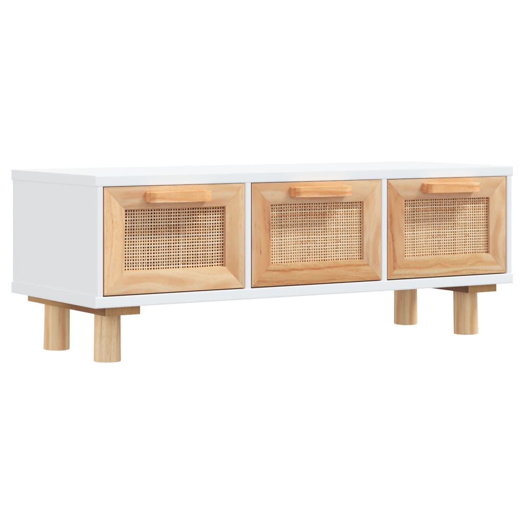 vidaXL Table basse Blanc 80x40x30 cm Bois d'ingénierie et pin massif