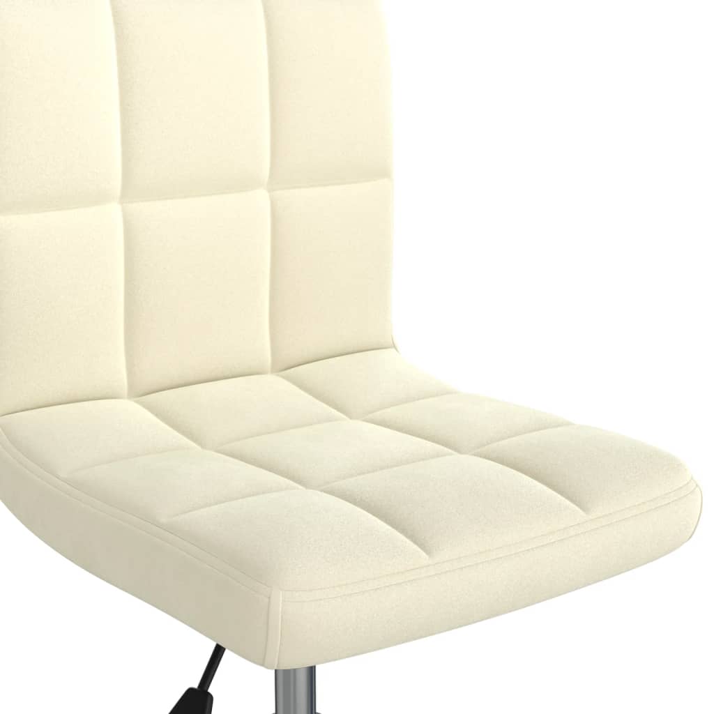 vidaXL Chaise pivotante de salle à manger Crème Velours