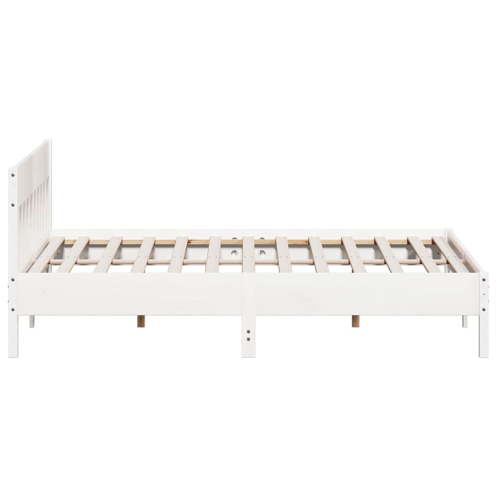 vidaXL Cadre de lit sans matelas blanc 200x200 cm bois massif de pin