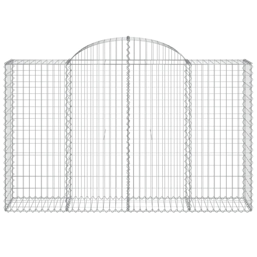 vidaXL Paniers à gabions arqués 4 pcs 200x50x120/140 cm Fer galvanisé