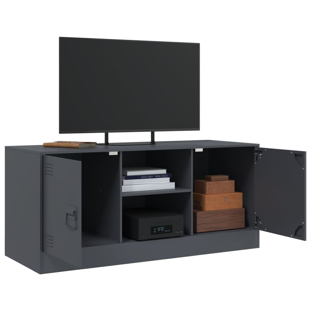 vidaXL Meuble TV anthracite 99x39x44 cm acier