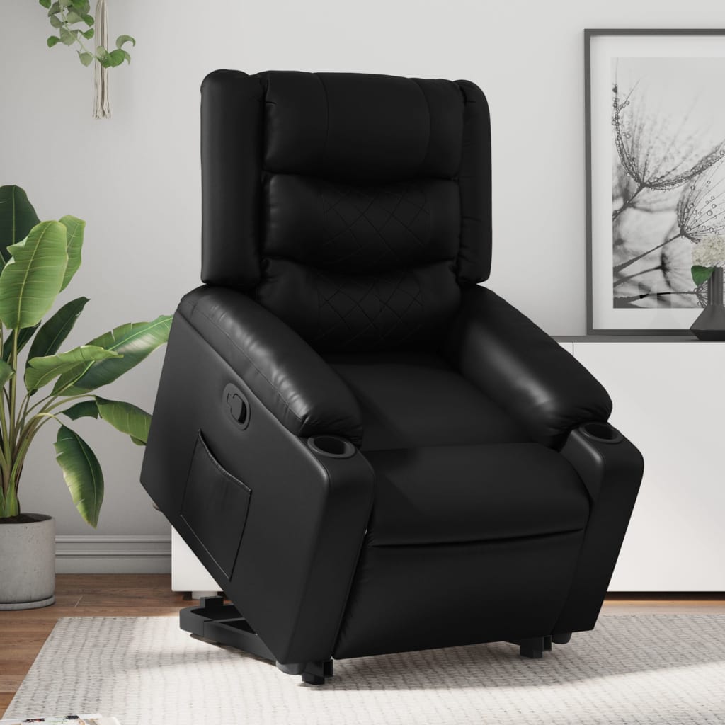 vidaXL Fauteuil inclinable Noir Similicuir