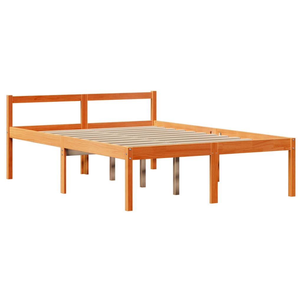 vidaXL Cadre de lit et tête de lit sans matelas cire marron 160x200 cm