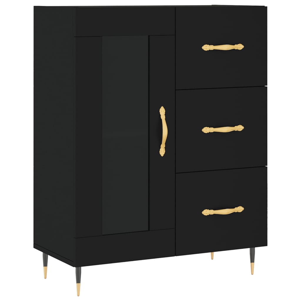 vidaXL Buffet noir 69,5x34x90 cm bois d'ingénierie