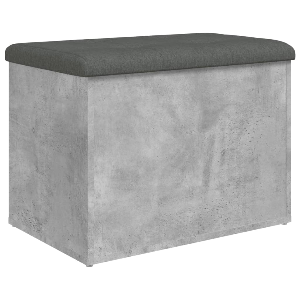 vidaXL Banc de rangement gris béton 62x42x45 cm bois d'ingénierie