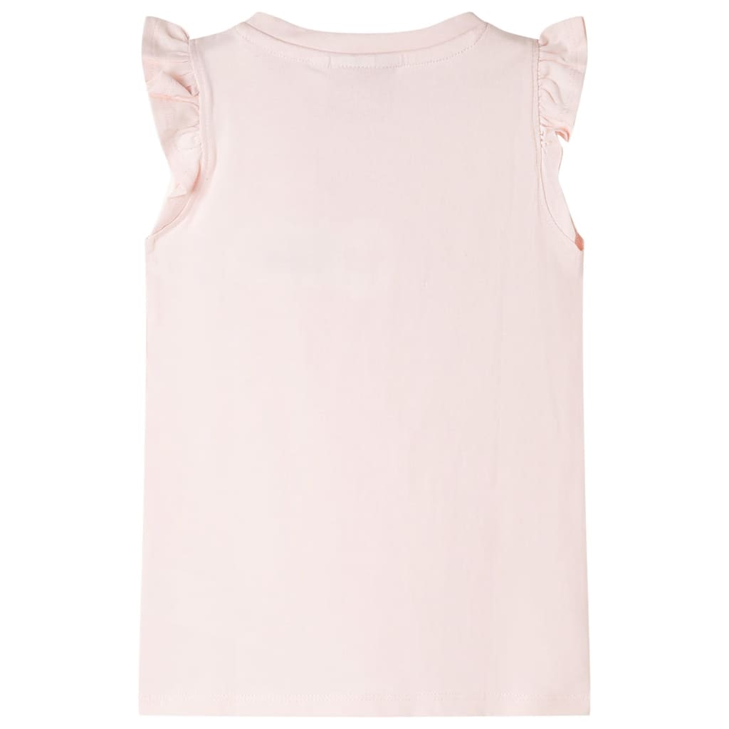 T-shirt enfants avec manches à volants rose pâle 92