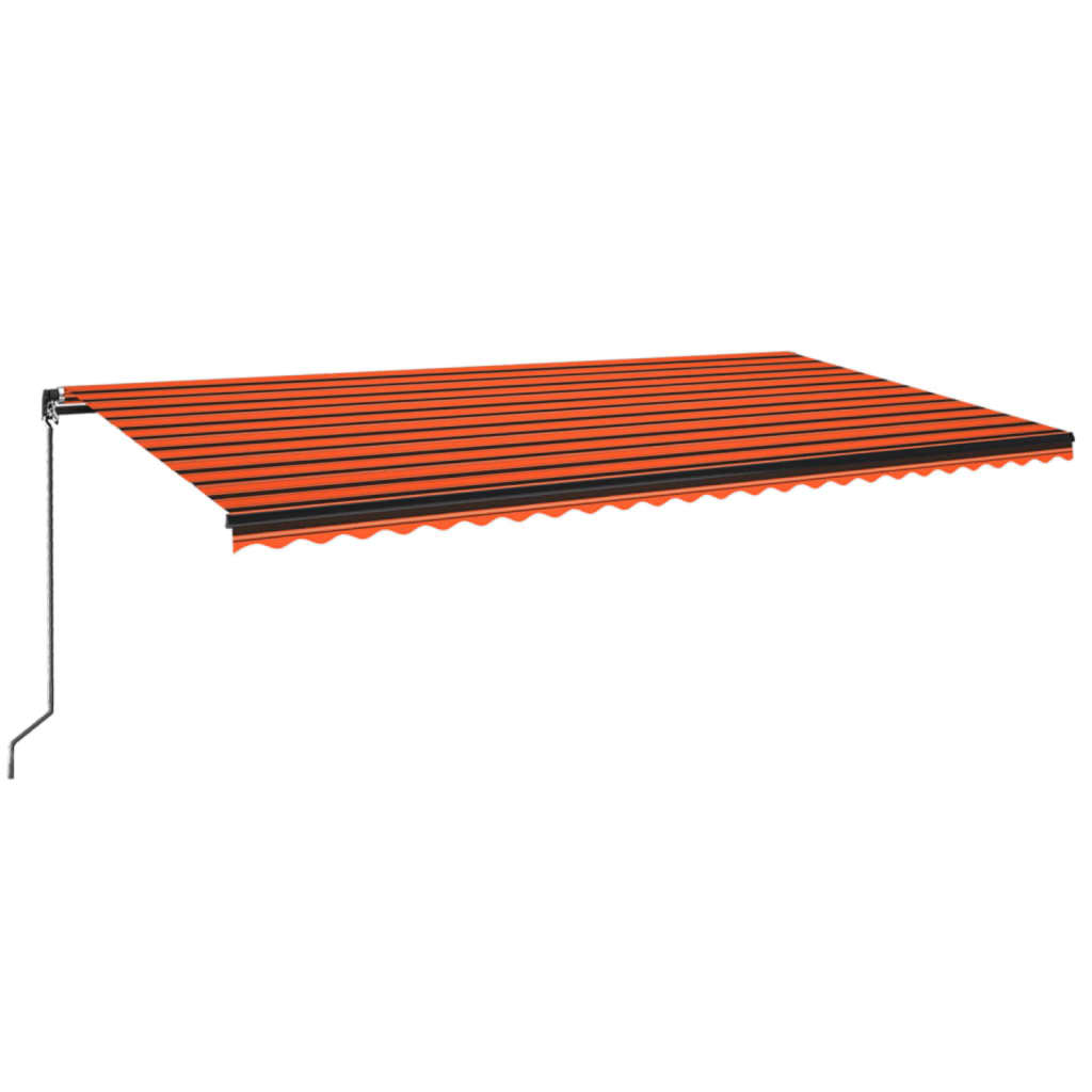 vidaXL Auvent manuel rétractable avec LED 600x350 cm Orange et marron