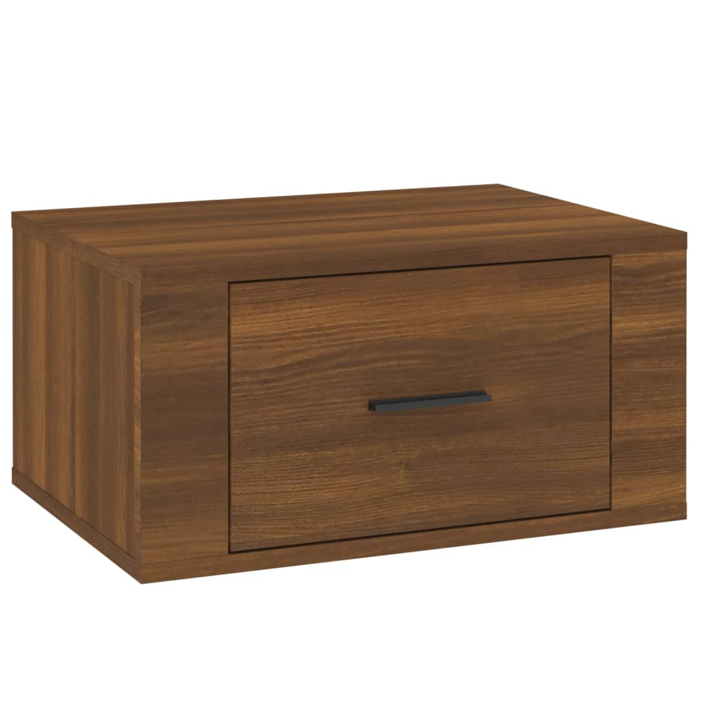 vidaXL Table de chevet murale Chêne marron 50x36x25 cm