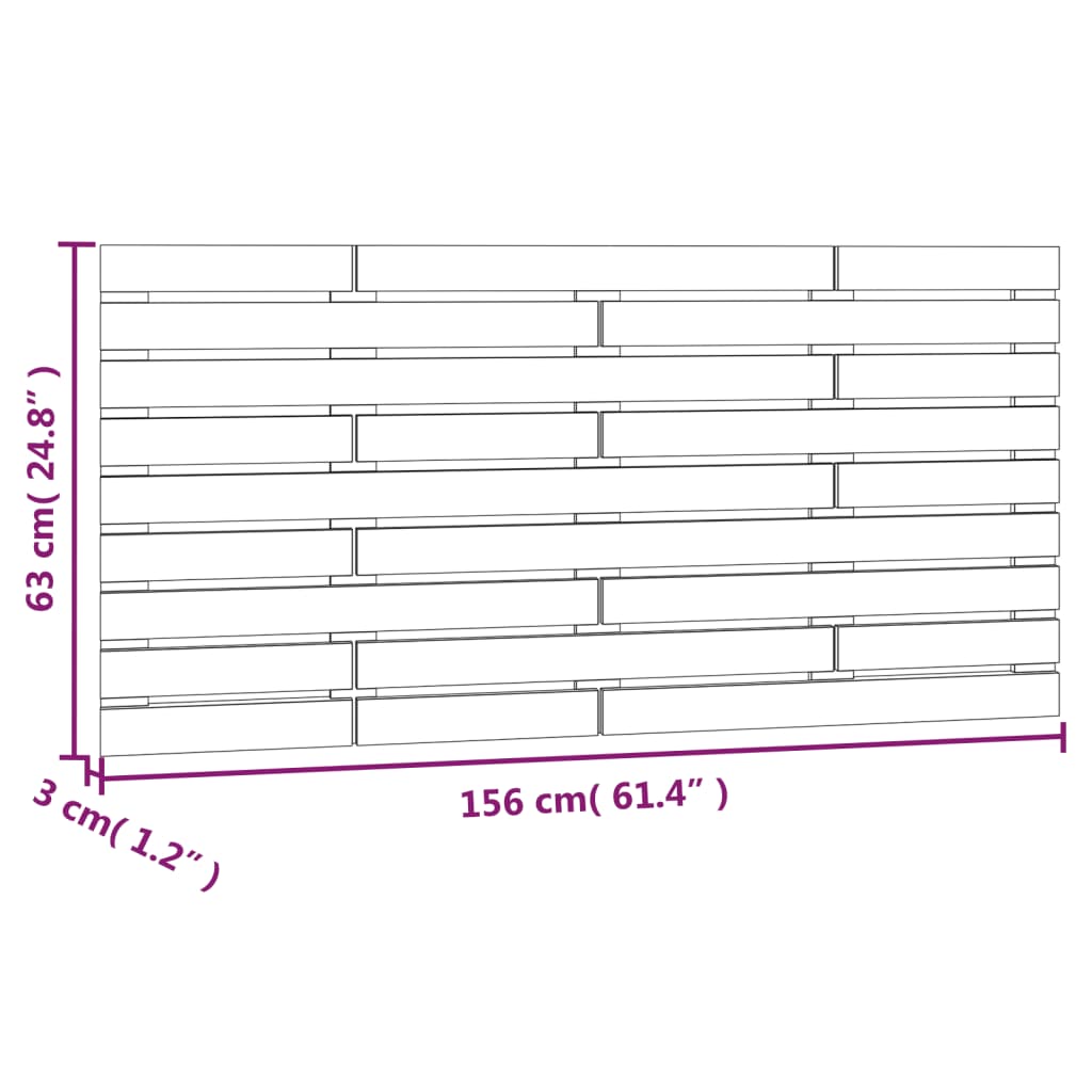 vidaXL Tête de lit murale 156x3x63 cm Bois massif de pin