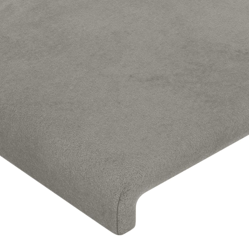 vidaXL Tête de lit à LED Gris clair 180x5x78/88 cm Velours