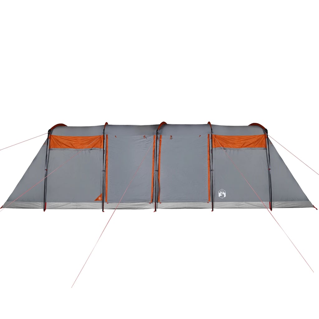 vidaXL Tente familiale tunnel 10 personnes gris et orange imperméable