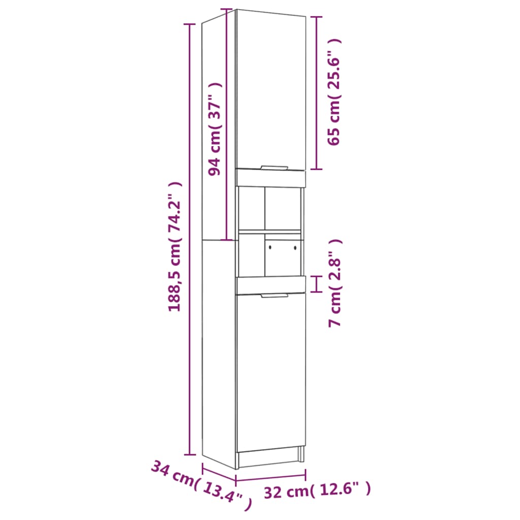 vidaXL Ensemble d'armoires de salle de bain 4 pcs chêne fumé