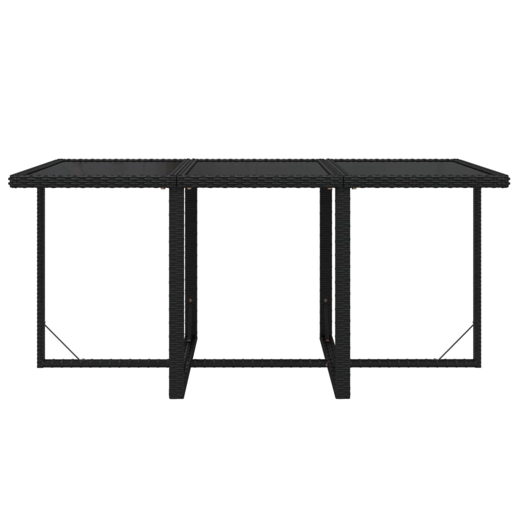 vidaXL Mobilier à dîner de jardin et coussins 7pcs Résine tressée Noir