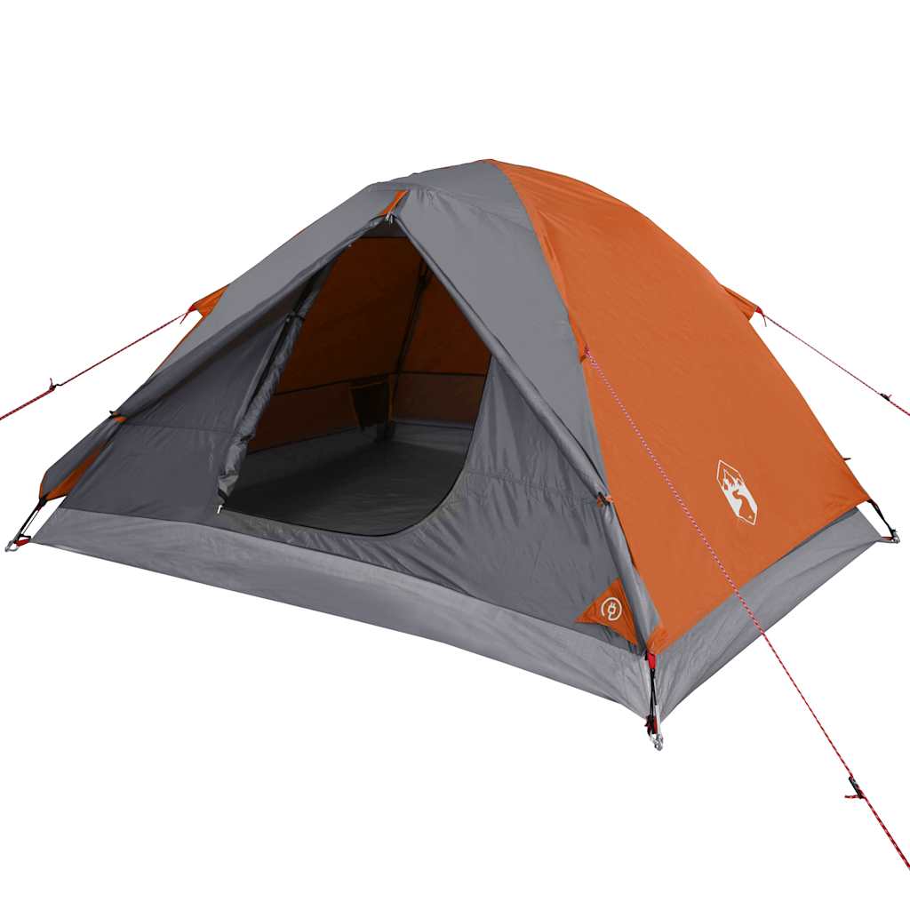 vidaXL Tente de camping à dôme 3 personnes orange imperméable