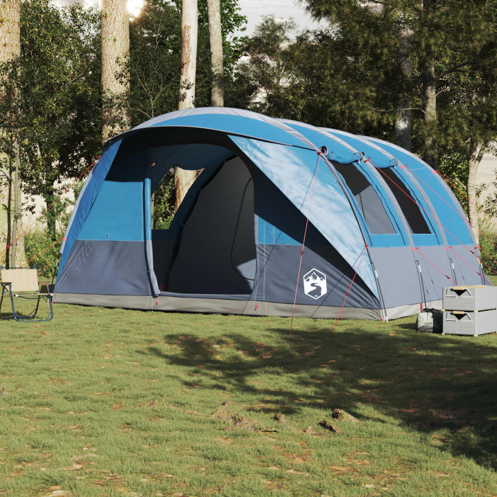 vidaXL Tente de camping tunnel 5 personnes bleu imperméable