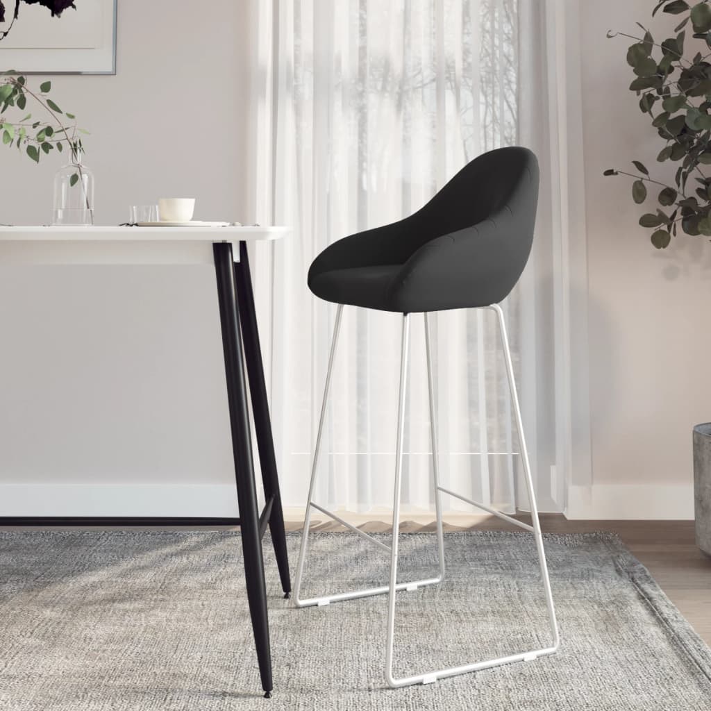 vidaXL Tabouret de bar Noir Velours