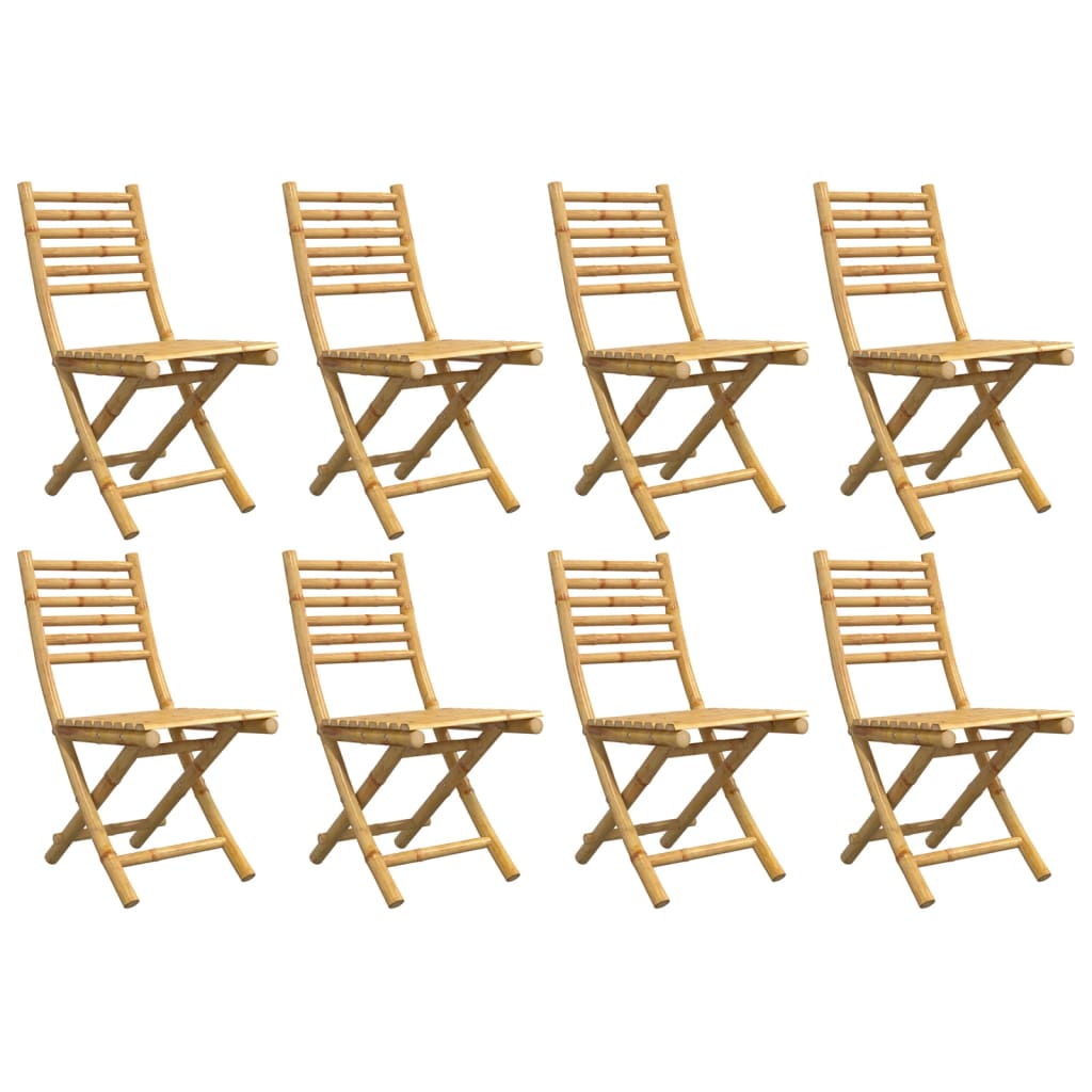 vidaXL Chaises pliables de jardin lot de 8 43x54x88 cm bambou