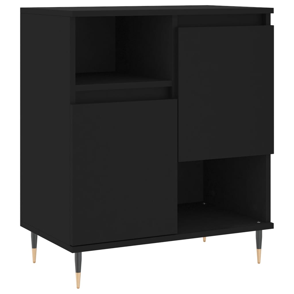 vidaXL Buffets 2 pcs noir bois d'ingénierie