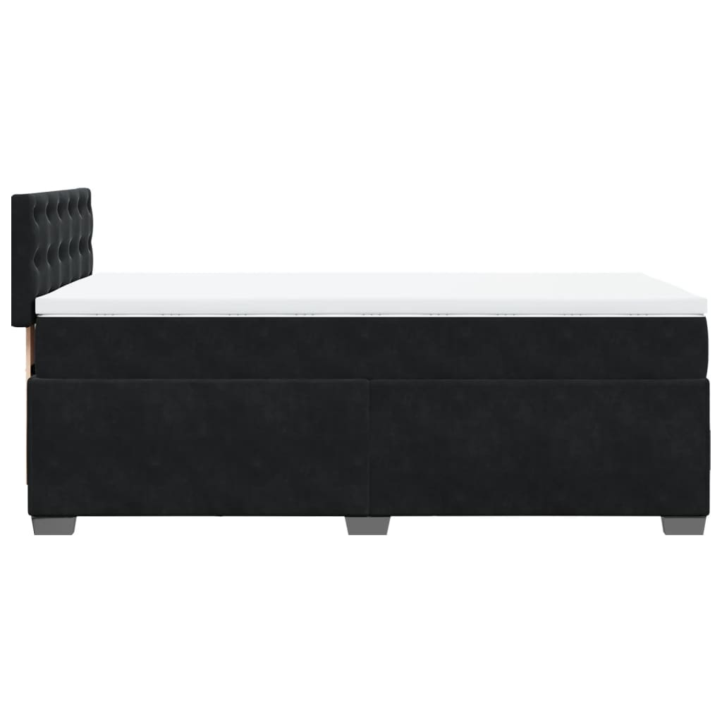 vidaXL Sommier à lattes de lit avec matelas Noir 100x200 cm Velours