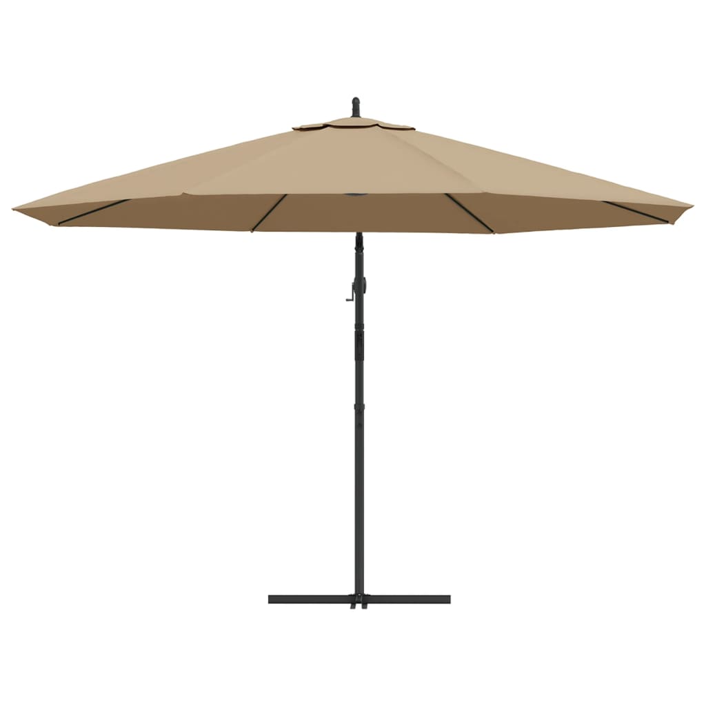 vidaXL Parasol de jardin en porte-à-faux et poteau en aluminium taupe