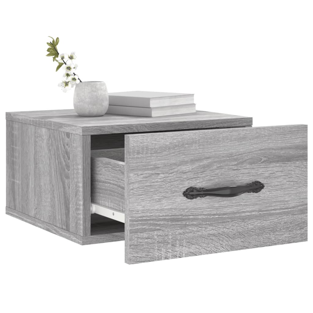 vidaXL Tables de chevet murales 2 pcs sonoma gris 35x35x20 cm