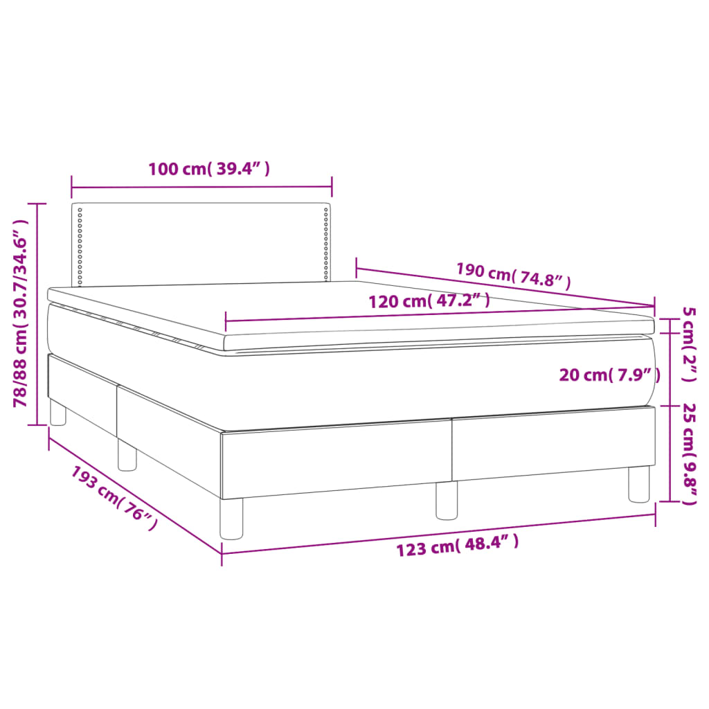 vidaXL Sommier à lattes de lit avec matelas rose 120x190 cm velours