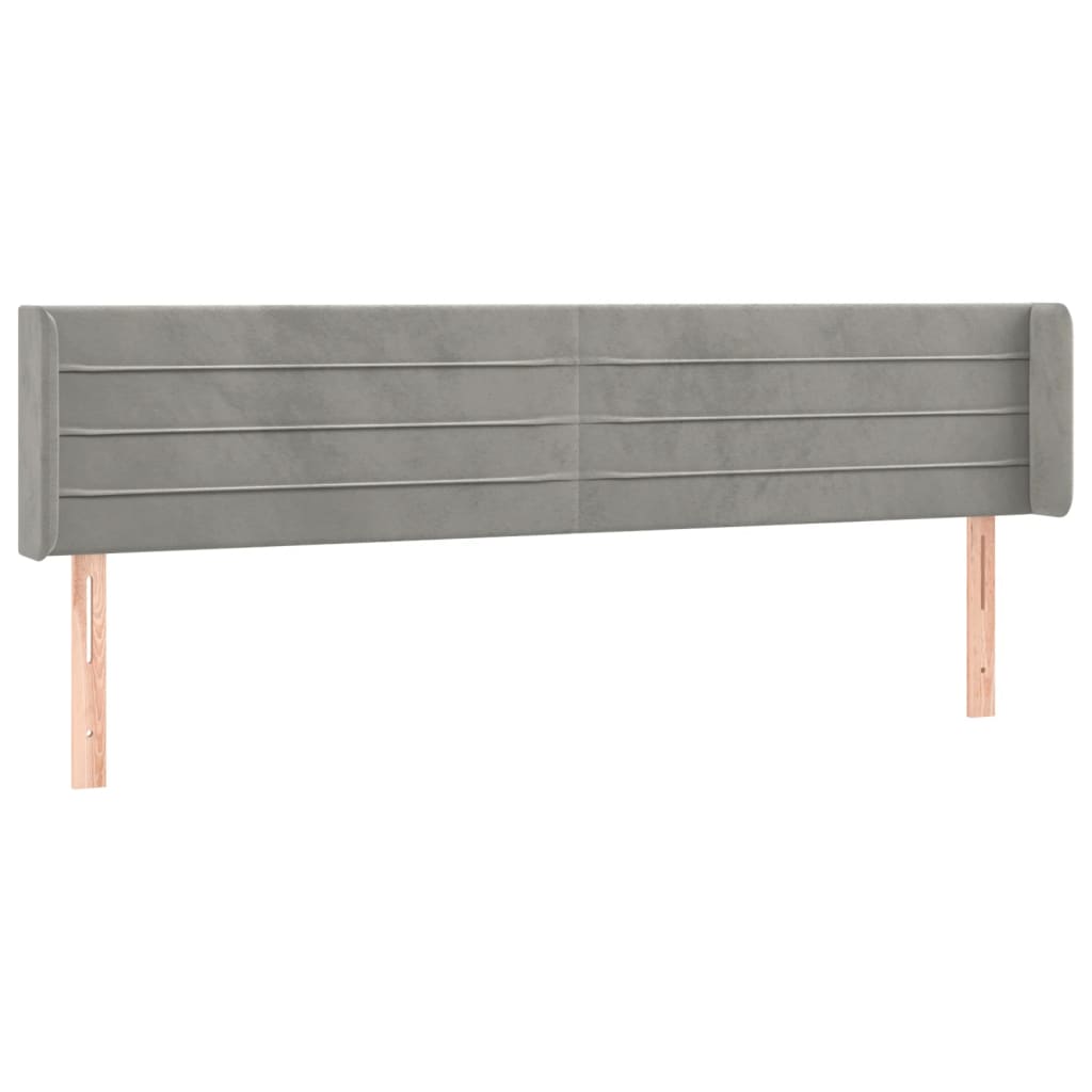 vidaXL Tête de lit à LED Gris clair 203x16x78/88 cm Velours