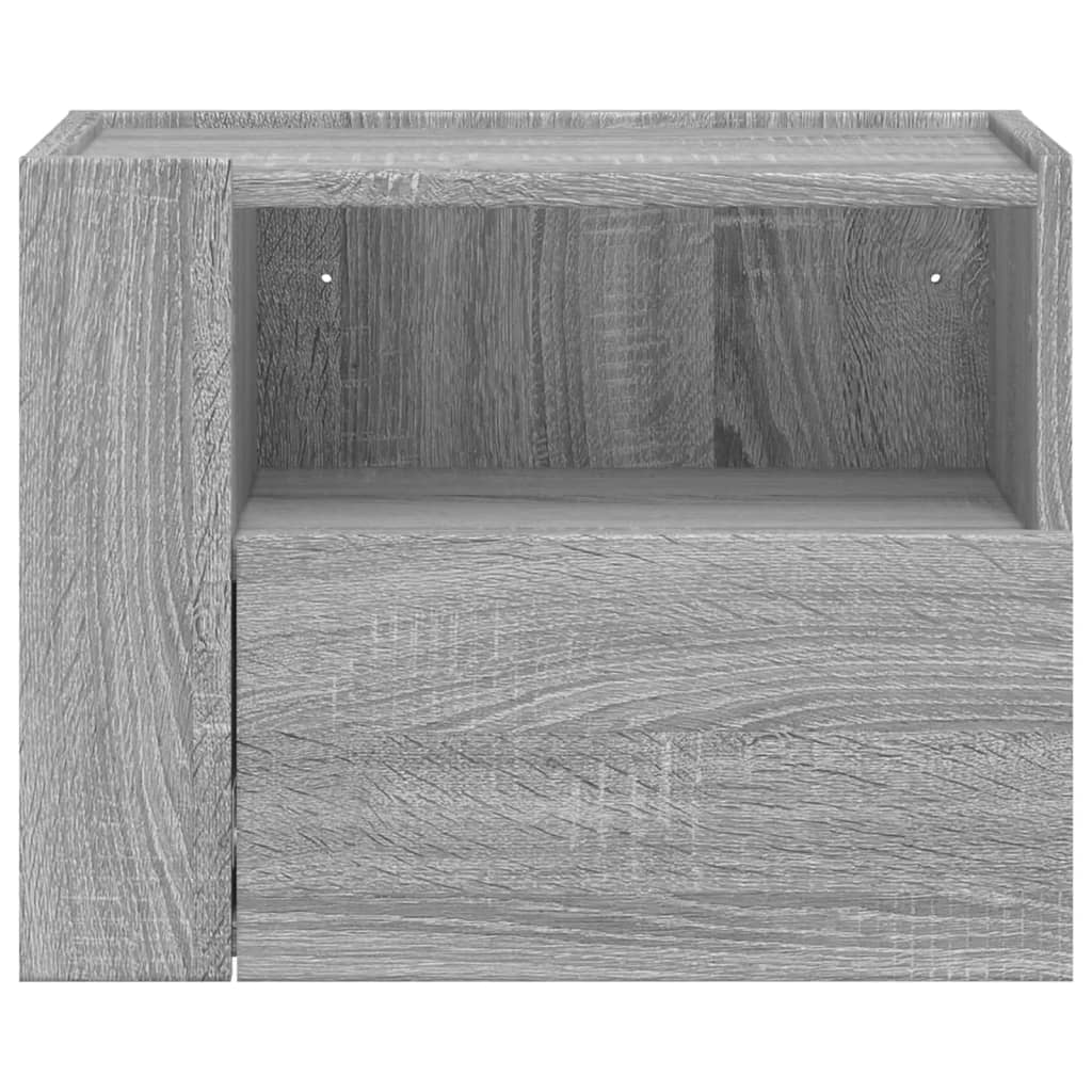 vidaXL Table de chevet murale sonoma gris 45x30x35 cm