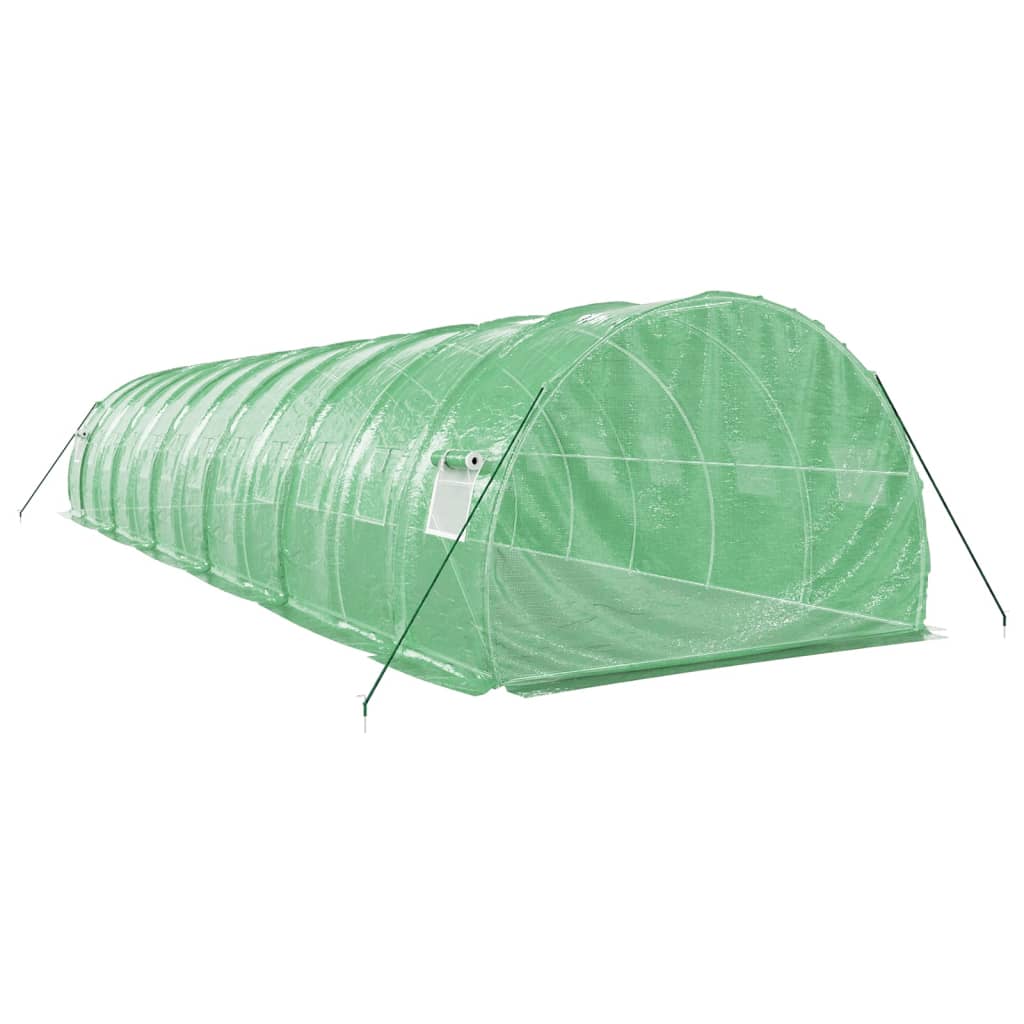 vidaXL Serre avec cadre en acier vert 36 m² 12x3x2 m