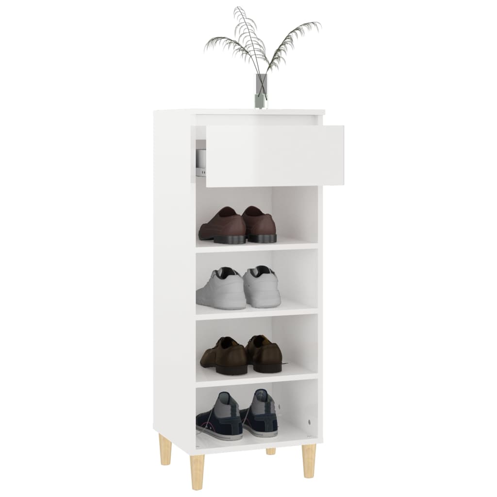 vidaXL Armoire à chaussures Blanc brillant 40x36x105cm Bois ingénierie