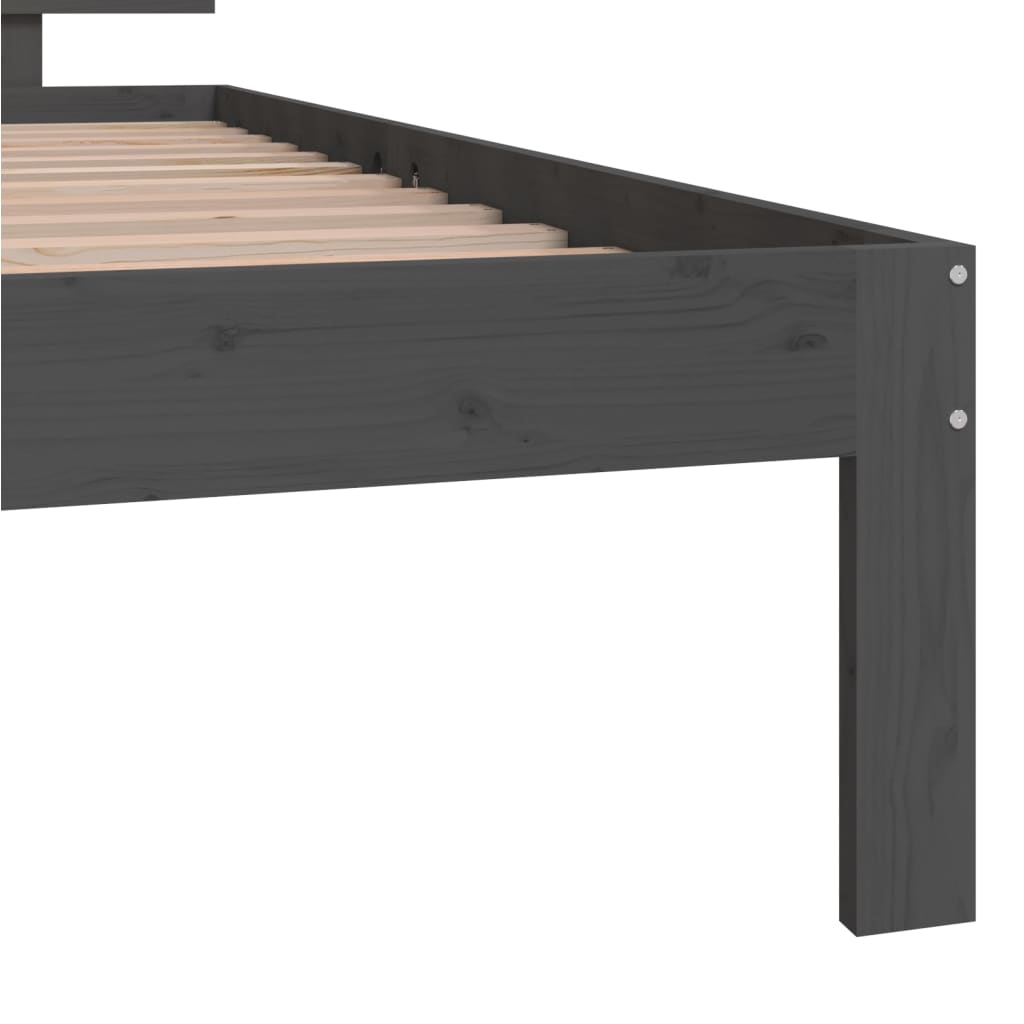 vidaXL Cadre de lit sans matelas bois massif de pin gris 100x200 cm