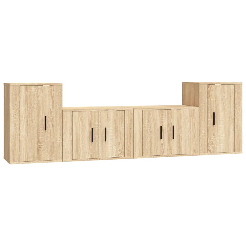 vidaXL Ensemble de meubles TV 4 pcs Chêne sonoma Bois d'ingénierie