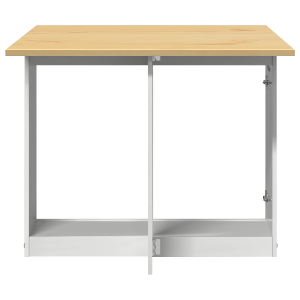 vidaXL Table à manger papillon pliable Corona blanc bois de pin massif