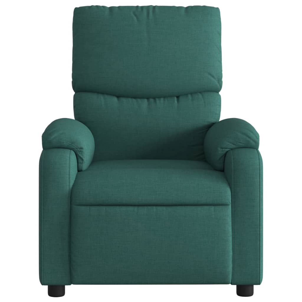 vidaXL Fauteuil de massage inclinable Vert foncé Tissu