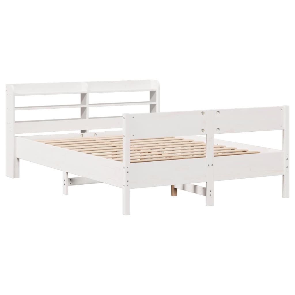 vidaXL Cadre de lit sans matelas blanc 150x200 cm bois de pin massif