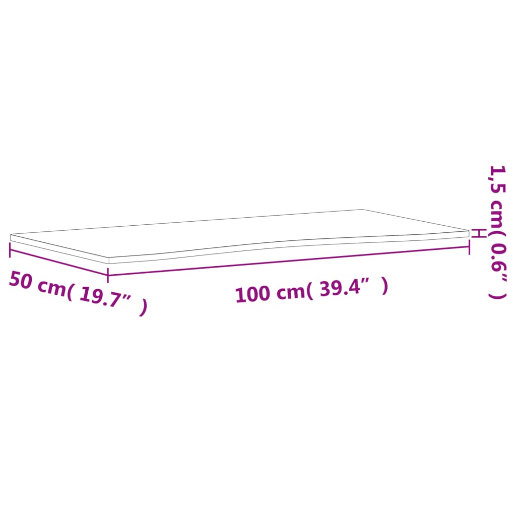 vidaXL Dessus de bureau 100x(45-50)x1,5 cm bois massif de hêtre