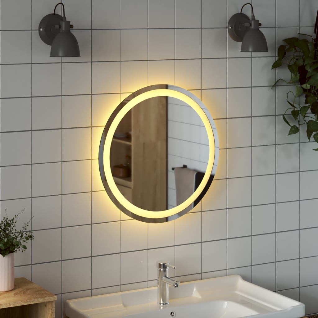 vidaXL Miroir de salle de bain à LED 50 cm rond