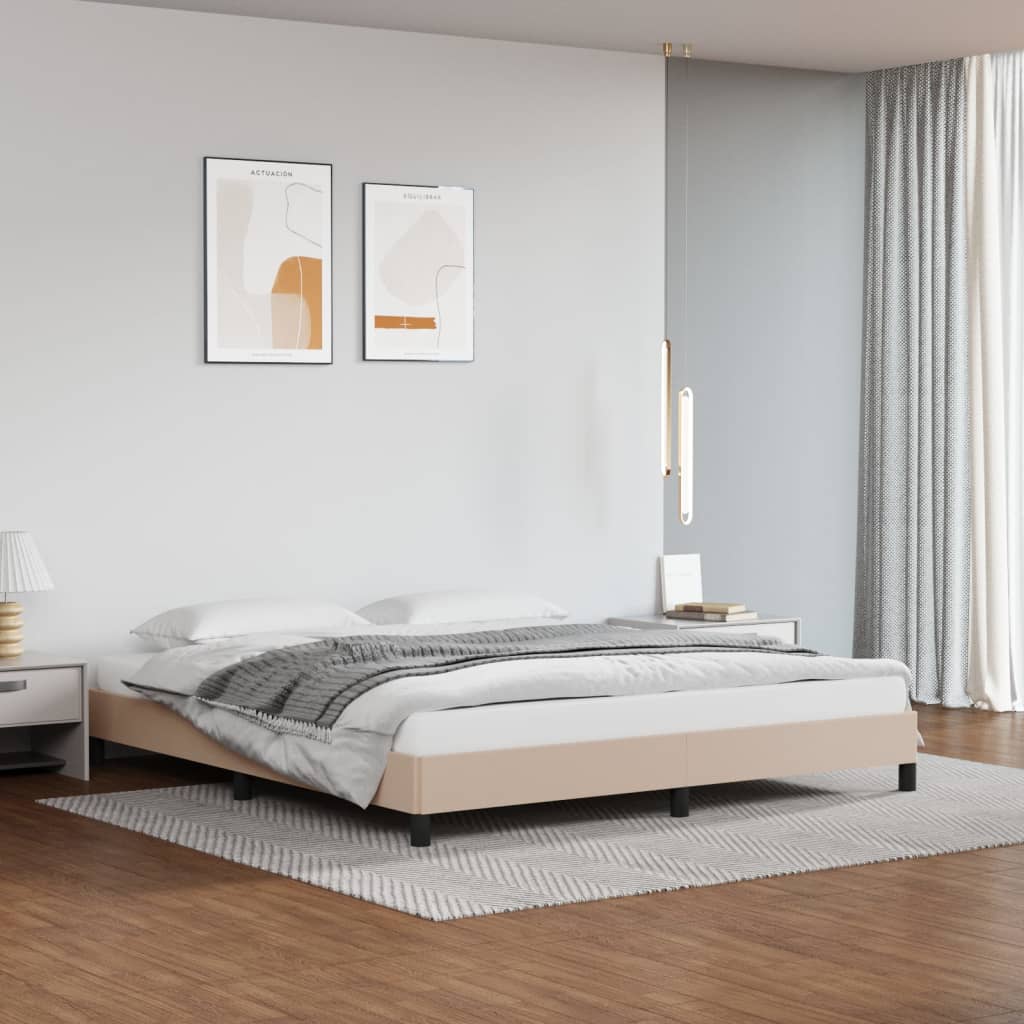 vidaXL Cadre de lit sans matelas cappuccino 180x200 cm similicuir