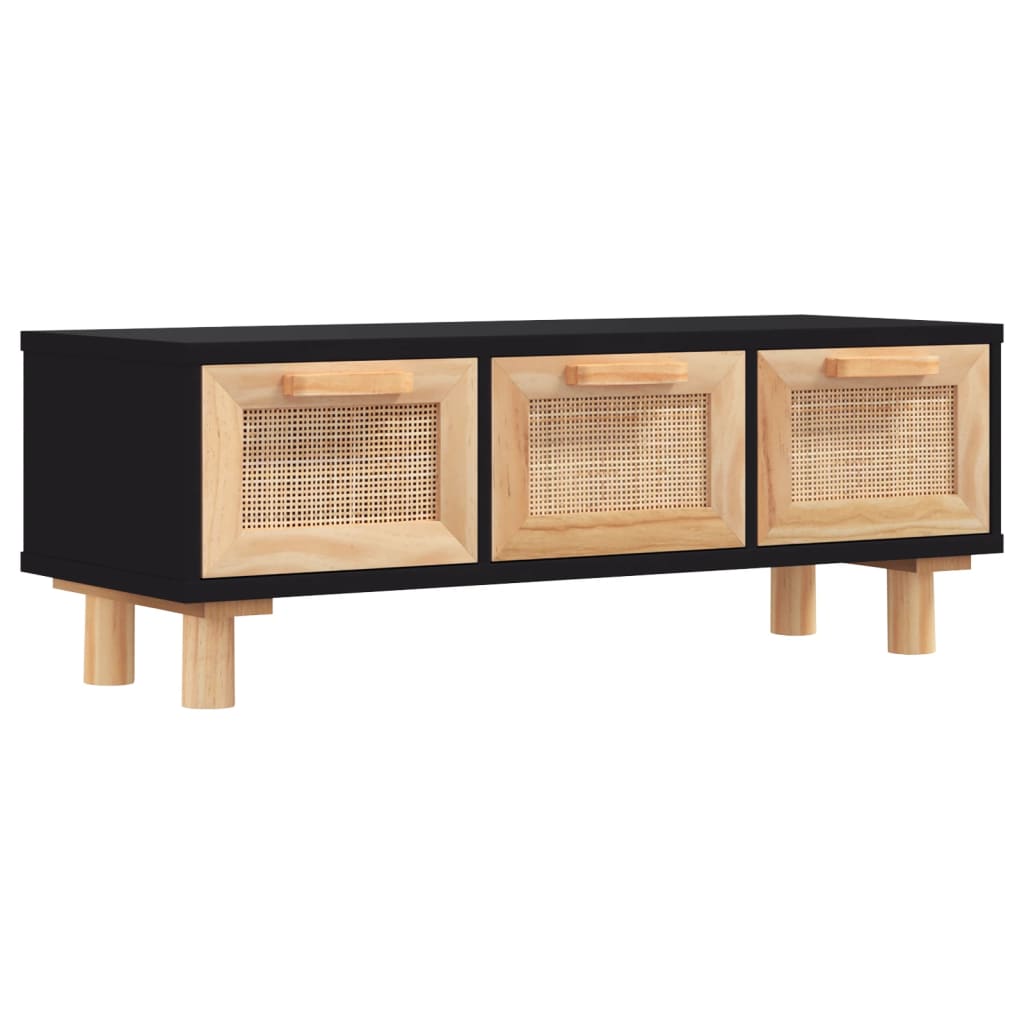 vidaXL Table basse Noir 80x40x30 cm Bois d'ingénierie et pin massif