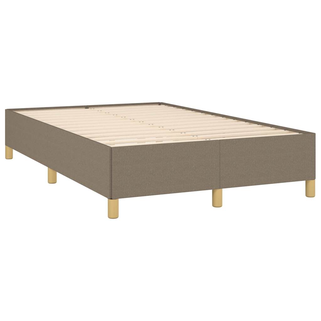 vidaXL Sommier à lattes de lit avec matelas taupe 120x190 cm tissu