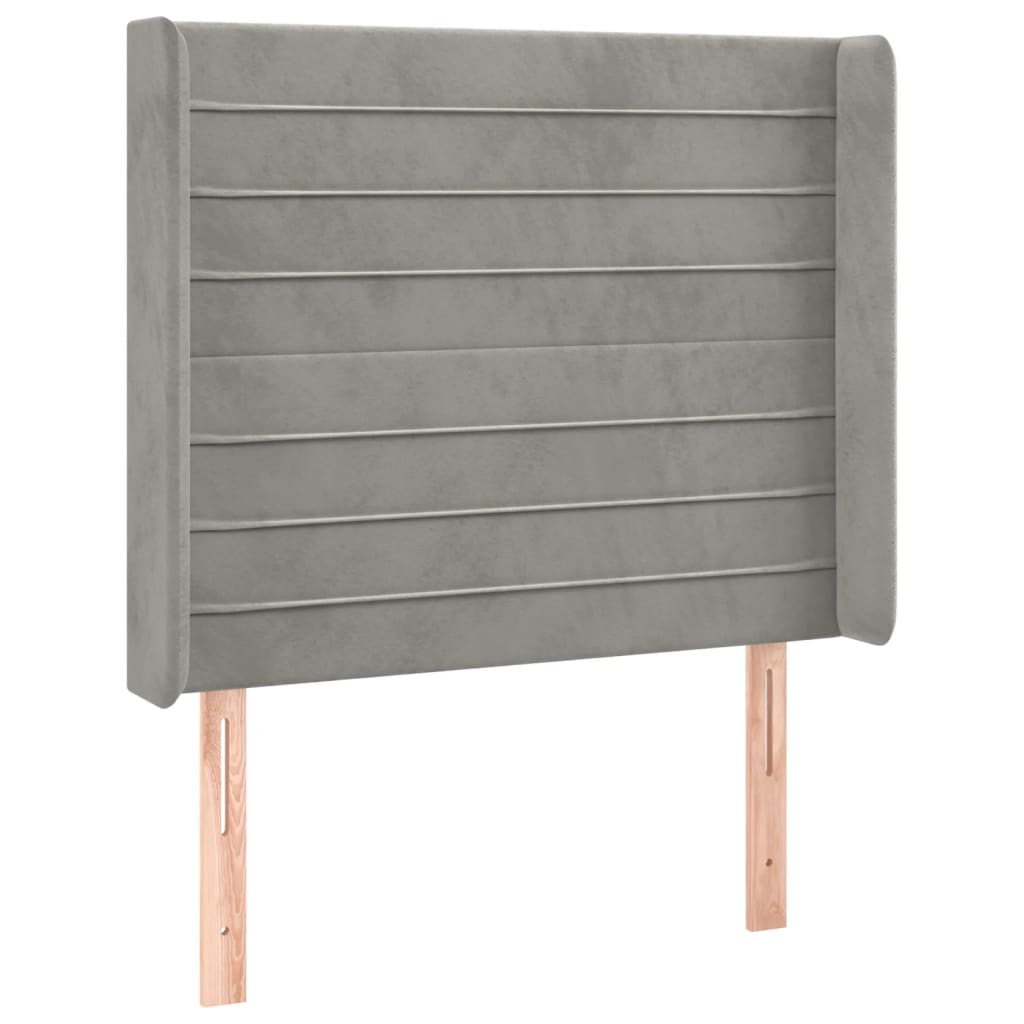 vidaXL Tête de lit à LED Gris clair 93x16x118/128 cm Velours